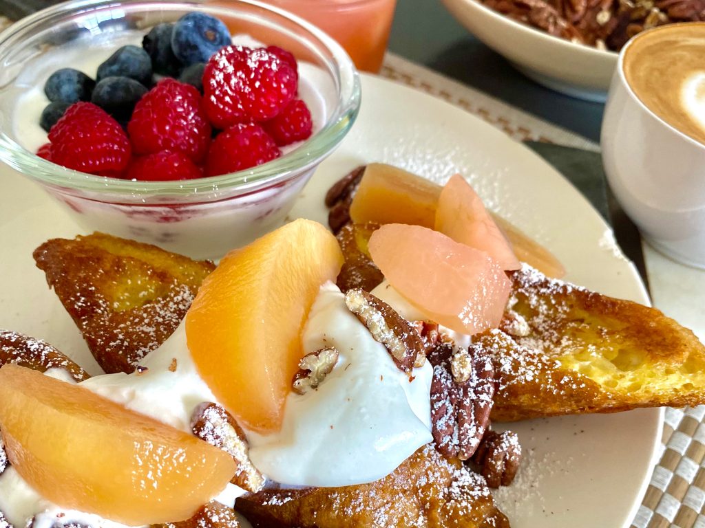 Apple compote on French toast