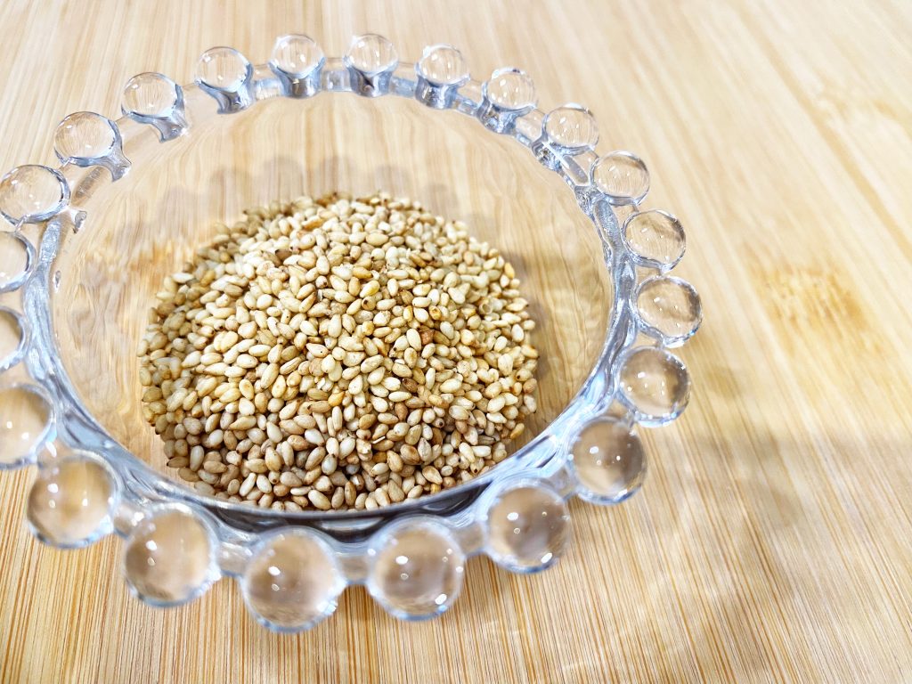 Sesame seeds in a bowl