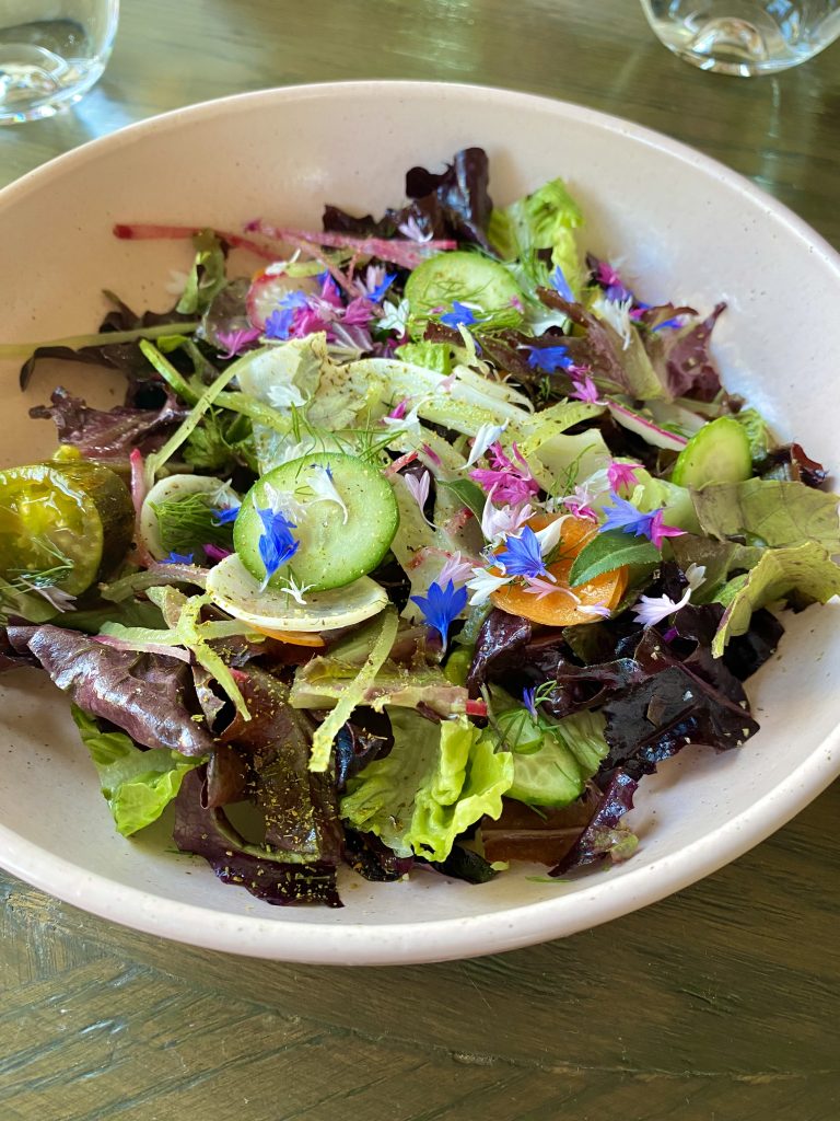 Salad with EVOO at Ojai Valley Inn Olivella