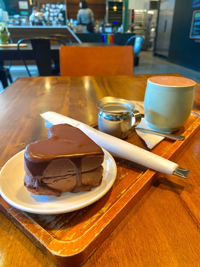 Roste Chocolate House Ceremonial Cacao drink and Chocolate mousse