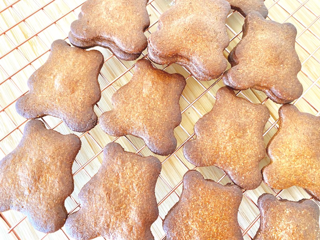 Dairy and egg free Honey Nut Butter cookies on a cooling rack