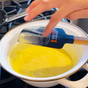 Finish cooking custard