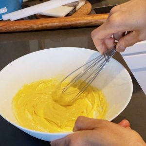 Egg yolk and sugar mixture