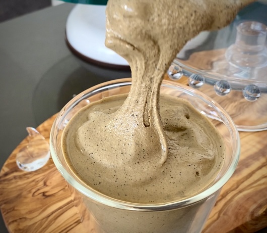 Hojicha ice cream in a cup