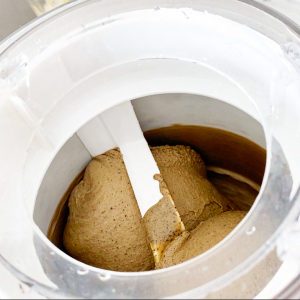 Hojicha ice cream in ice cream machine