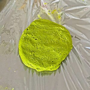 Matcha Pear Tart dough in a disk shape