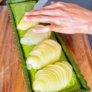 Place sliced pears