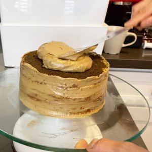 Crumb coat the cake