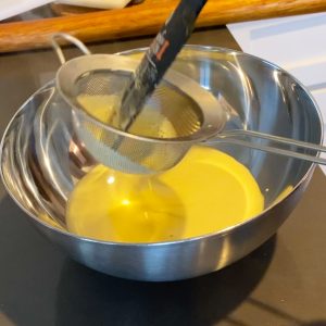 Strain the custard