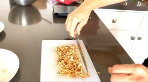 Chop nuts into small pieces