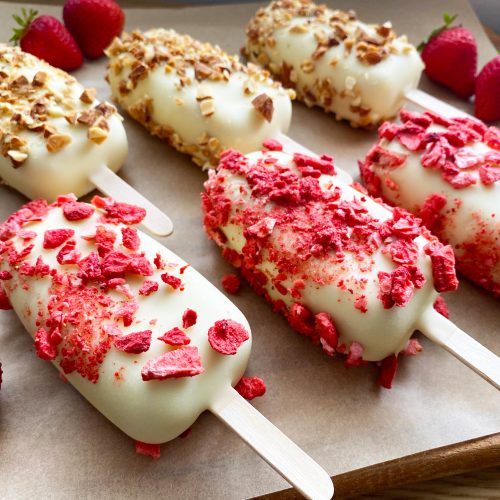 Vegan Coconut Strawberry Popsicles