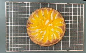 Baked peach tart