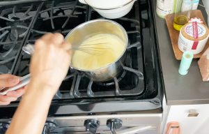 Cooking custard in a pot