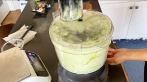 Combine butter and flour and matcha in a food processor