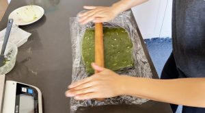Roll out Matcha scone dough to 2cm thickness