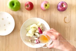 Add apple cider to apples