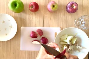 Peel and core apples