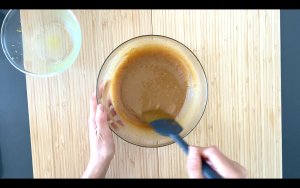 Combine tahini, sugar etc