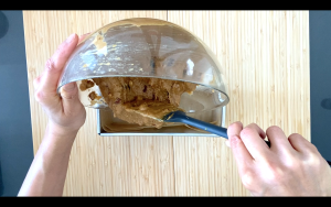 Pour batter into cakepan