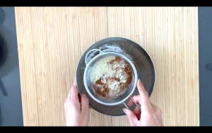 Sift flour and powders