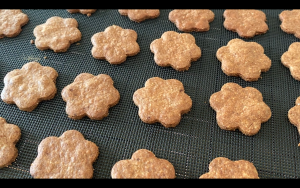 Baked cookies out of oven