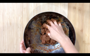 Mix flour mixture and yogurt mixture