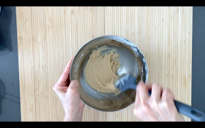 Nut butter, sugar, maple syrup, salt mixture