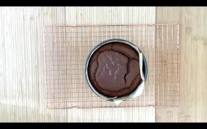 Take cake out of oven