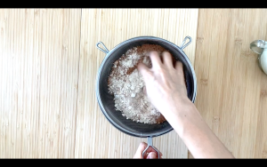 Sift flour and cocoa powder
