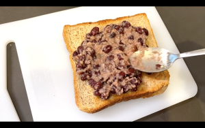 Spread hakko anko on toast