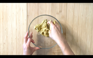 Mix EVOO and flour