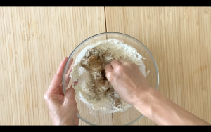 Mix flour with nut butter mixture