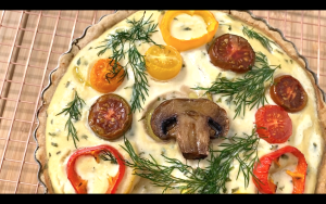 Quiche out of oven
