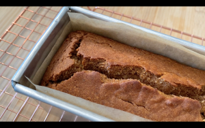 Banana bread out of oven