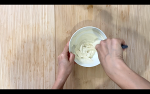 Carefully melt white chocolate