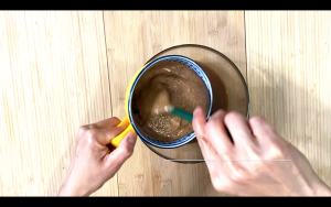 Add almond butter and mix
