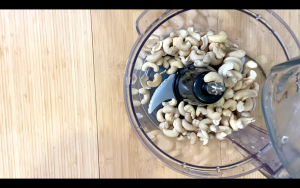 Drain and process the soaked cashews